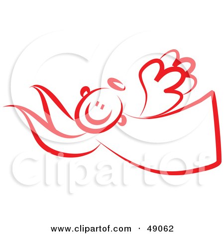 Royalty-Free (RF) Clipart Illustration of a Red Angel by Prawny