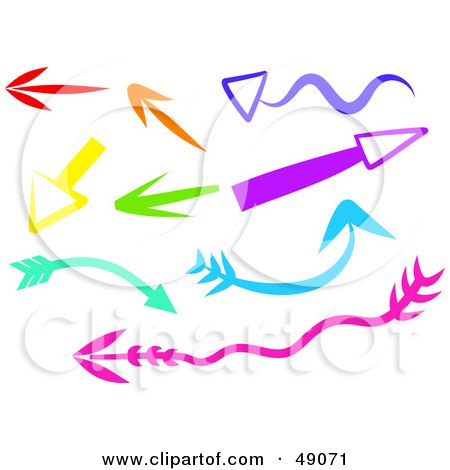 Royalty-Free (RF) Clipart Illustration of a Digital Collage of Colorful Arrows by Prawny
