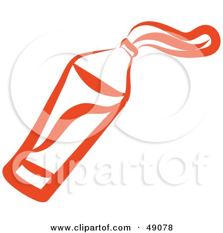 Royalty-Free (RF) Clipart Illustration of a Red Toothpaste Tube by Prawny