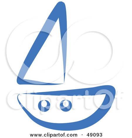 Royalty-Free (RF) Clipart Illustration of a Blue Sailboat by Prawny