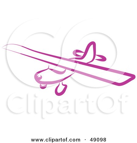 Royalty-Free (RF) Clipart Illustration of a Purple Plane by Prawny