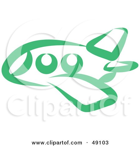 Royalty-Free (RF) Clipart Illustration of a Green Plane by Prawny