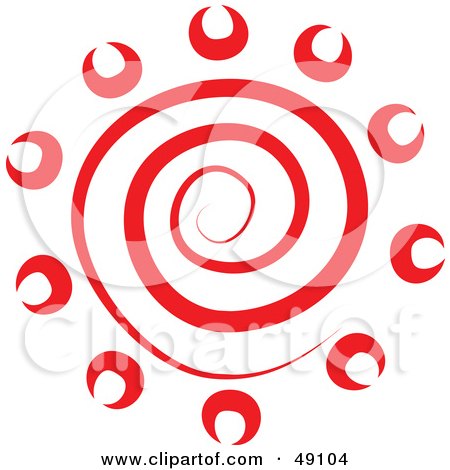 Royalty-Free (RF) Clipart Illustration of a Red Spiral Sun by Prawny