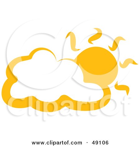 Royalty-Free (RF) Clipart Illustration of a Yellow Cloud and Sun by Prawny