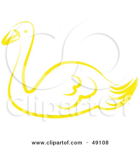 Royalty-Free (RF) Clipart Illustration of a Yellow Swan by Prawny