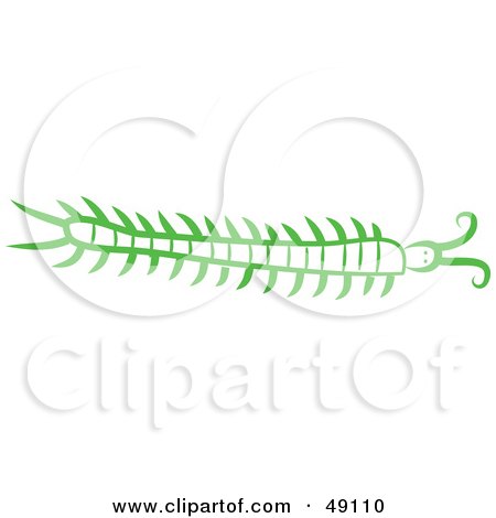 Royalty-Free (RF) Clipart Illustration of a Green Centipede by Prawny