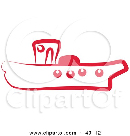 Royalty-Free (RF) Clipart Illustration of a Red Ship by Prawny