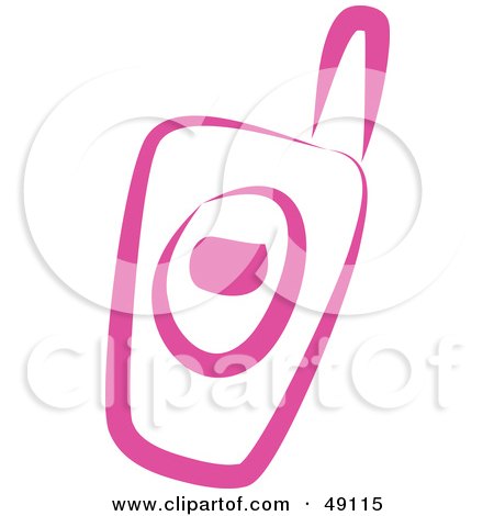 Royalty-Free (RF) Clipart Illustration of a Pink Cellular Phone by Prawny