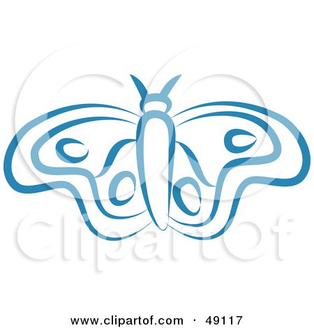 Royalty-Free (RF) Clipart Illustration of a Blue Butterfly by Prawny