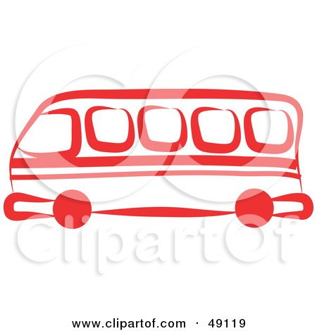 Royalty-Free (RF) Clipart Illustration of a Red Bus by Prawny