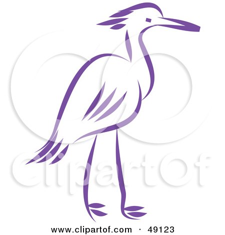 Royalty-Free (RF) Clipart Illustration of a Purple Heron by Prawny