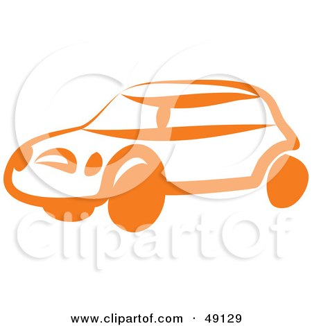 Royalty-Free (RF) Clipart Illustration of an Orange Car by Prawny