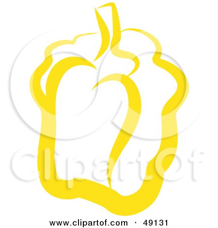 Royalty-Free (RF) Clipart Illustration of a Yellow Bell Pepper by Prawny