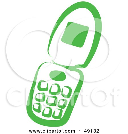 Royalty-Free (RF) Clipart Illustration of a Green Cellular Phone by Prawny