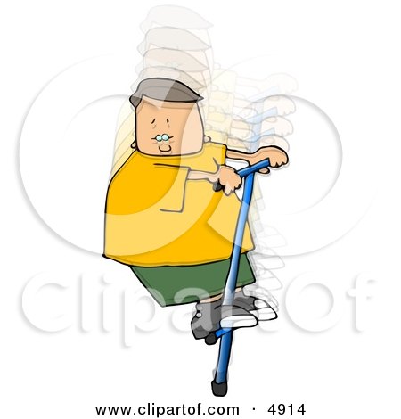 Boy Jumping Up and Down On a Pogo Stick Clipart by djart
