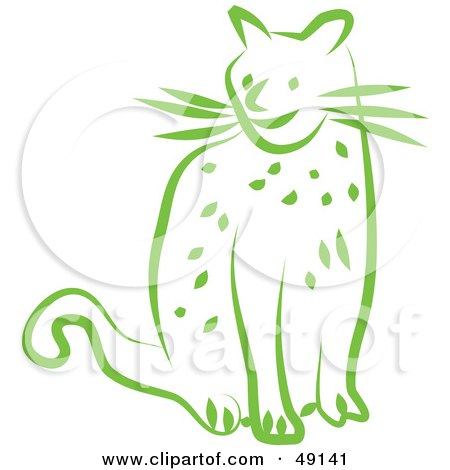 Royalty-Free (RF) Clipart Illustration of a Green Kitty Cat by Prawny