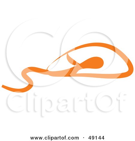 Royalty-Free (RF) Clipart Illustration of an Orange Computer Mouse by Prawny