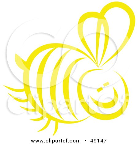 Royalty-Free (RF) Clipart Illustration of a Yellow Honey Bee by Prawny