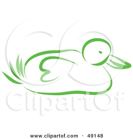 Royalty-Free (RF) Clipart Illustration of a Green Duck by Prawny