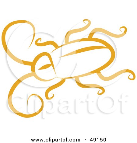 Royalty-Free (RF) Clipart Illustration of an Orange Beetle by Prawny