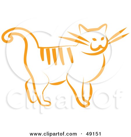 Royalty-Free (RF) Clipart Illustration of an Orange Kitty Cat by Prawny