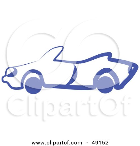 Royalty-Free (RF) Clipart Illustration of a Blue Convertible Car by Prawny