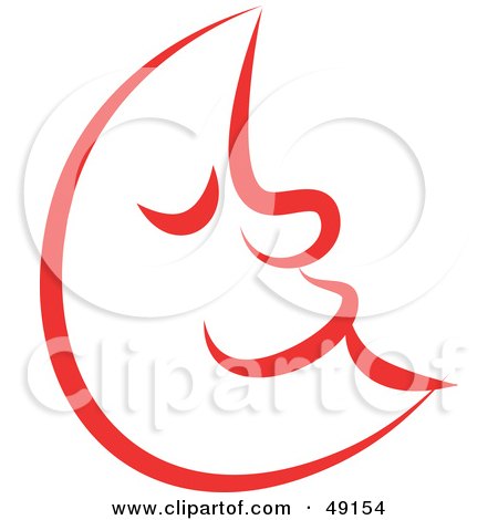Royalty-Free (RF) Clipart Illustration of a Red Crescent Moon by Prawny