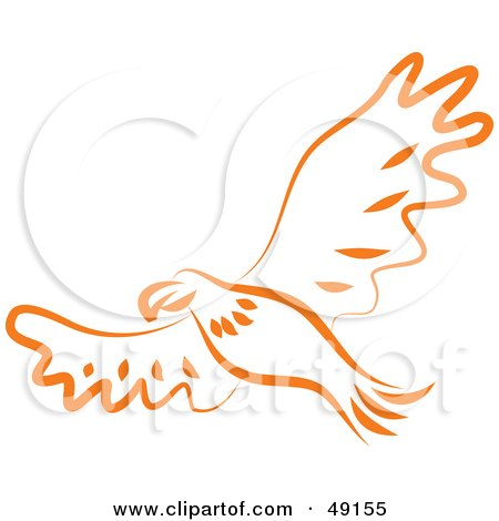 Royalty-Free (RF) Clipart Illustration of an Orange Eagle by Prawny