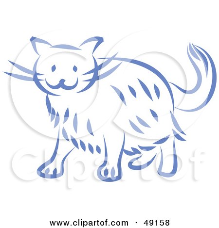 Royalty-Free (RF) Clipart Illustration of a Blue Kitty Cat by Prawny