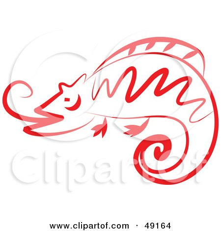 Royalty-Free (RF) Clipart Illustration of a Red Chameleon by Prawny