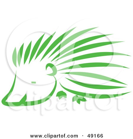 Royalty-Free (RF) Clipart Illustration of a Green Hedgehog by Prawny