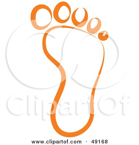 Royalty-Free (RF) Clipart Illustration of a Footprint Outlined in Orange by Prawny