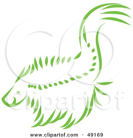 Royalty-Free (RF) Clipart Illustration of a Green Skunk by Prawny