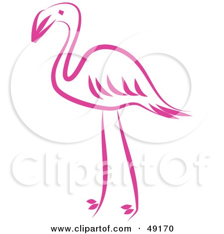 Royalty-Free (RF) Clipart Illustration of a Pink Flamingo by Prawny
