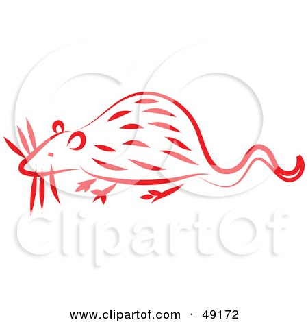 Royalty-Free (RF) Clipart Illustration of a Red Rat by Prawny