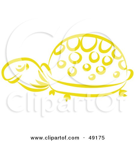 Royalty-Free (RF) Clipart Illustration of a Yellow Tortoise by Prawny