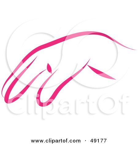 Royalty-Free (RF) Clipart Illustration of an Arched Pink Hand by Prawny