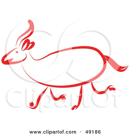 Royalty-Free (RF) Clipart Illustration of a Red Antelope by Prawny