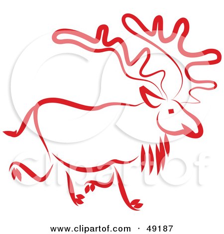 Royalty-Free (RF) Clipart Illustration of a Red Reindeer by Prawny
