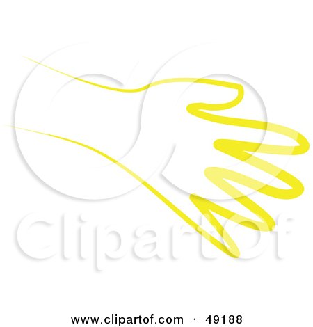 Royalty-Free (RF) Clipart Illustration of a Yellow Hand Reaching Out by Prawny