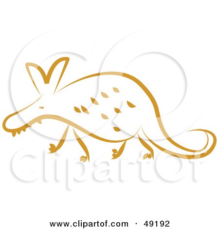 Royalty-Free (RF) Clipart Illustration of a Brown Aardvark by Prawny