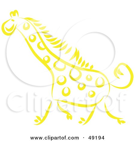 Royalty-Free (RF) Clipart Illustration of a Yellow Giraffe by Prawny