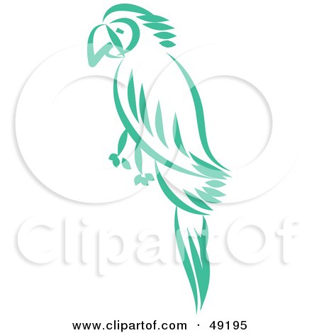 Royalty-Free (RF) Clipart Illustration of a Green Parrot by Prawny