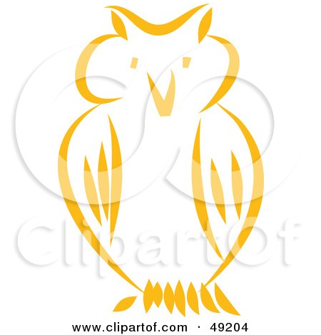 Royalty-Free (RF) Clipart Illustration of an Orange Owl by Prawny