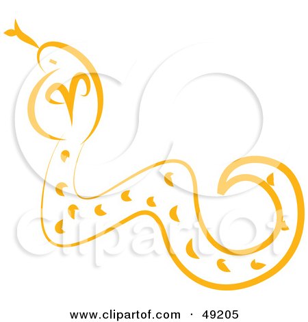 Royalty-Free (RF) Clipart Illustration of an Orange Snake by Prawny