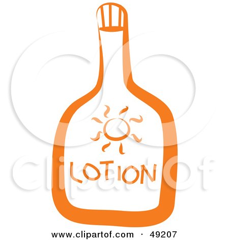 Royalty-Free (RF) Clipart Illustration of a Bottle of Orange Sun Tan Lotion by Prawny