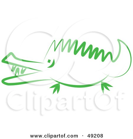 Royalty-Free (RF) Clipart Illustration of a Green Crocodile by Prawny
