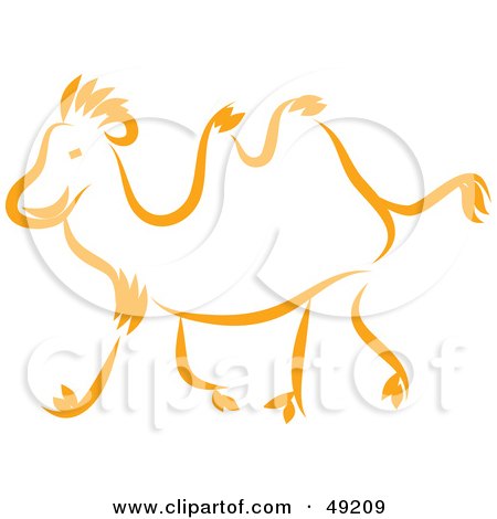 Royalty-Free (RF) Clipart Illustration of an Orange Camel  by Prawny