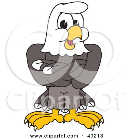 Royalty-Free (RF) Clipart Illustration of a Bald Eagle Character With His Arms Crossed by Mascot Junction