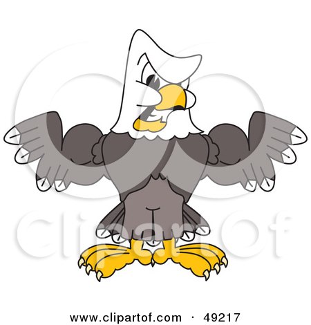 Royalty-Free (RF) Clipart Illustration of a Bald Eagle Character Flexing Muscles by Mascot Junction